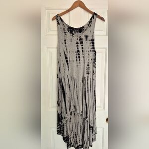 Forever 21 Black and Gray Tie-Dye High Low Sleeveless Dress Size Large